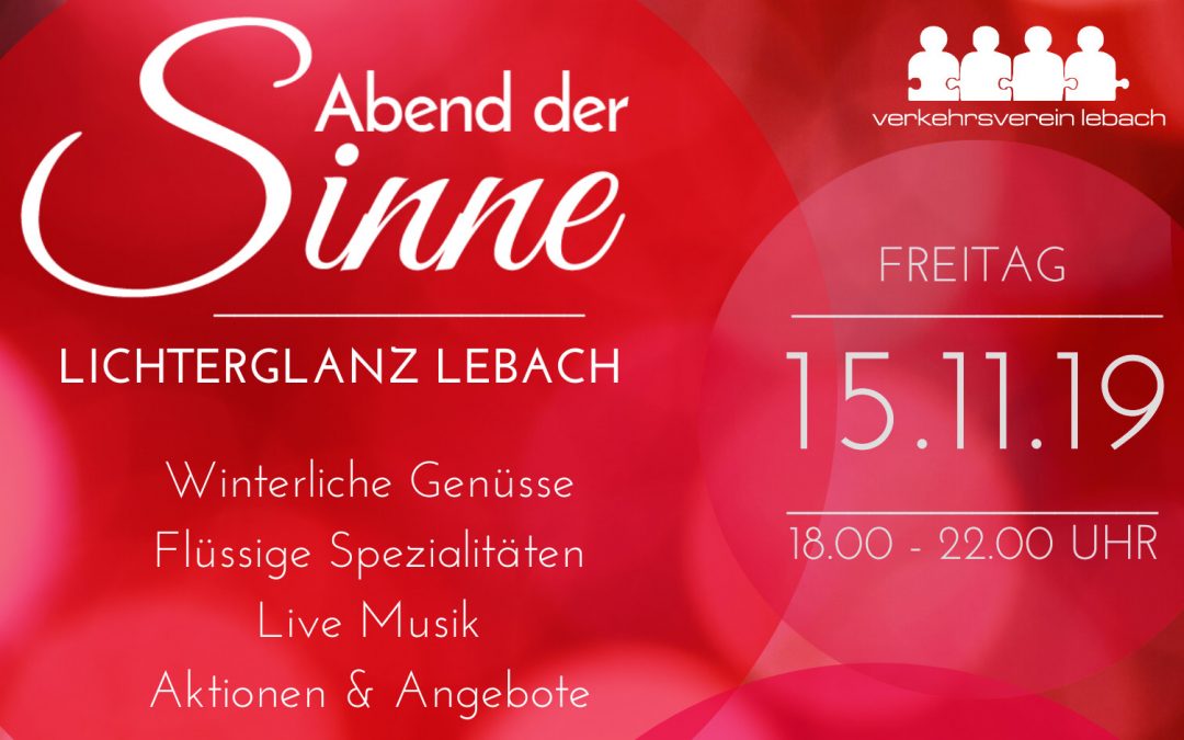 Abend der Sinne – Freitag 15.11.2019 – Lichterglanz „à la française“