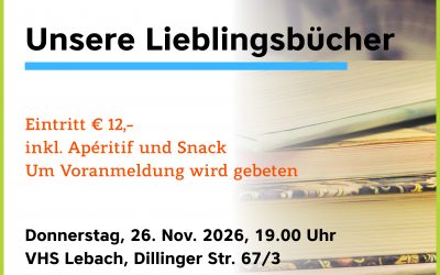 Unsere Lieblingsbücher 2026 – Do 26.11.2026